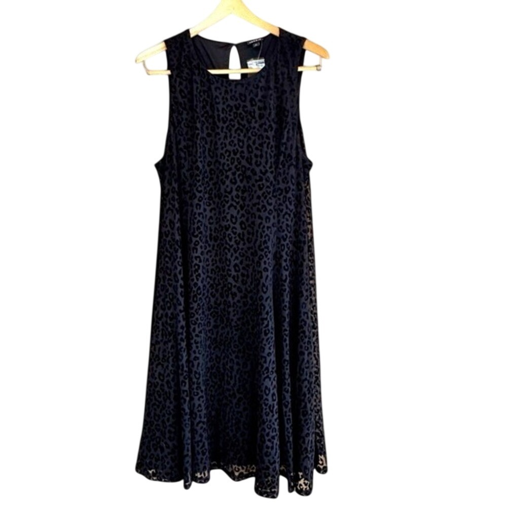 Torrid Dress Tank Leopard Black Whimsigoth Witchy Sheer Layers Flowy Size 2X NWT